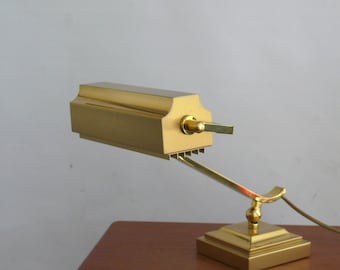 Solid piano lamp in Art Deco style, brass, 1960s