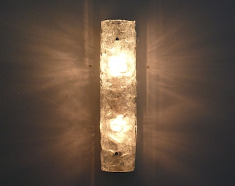 Hillebrand ice glass wall light/mirror light, 1970s, vintage