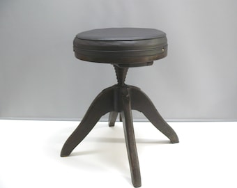 Buffer swivel stool, upholstered & sprung - Bombenstabil, 1st half of the 20th century