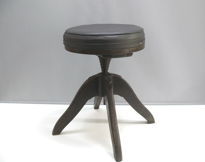 Buffer swivel stool, upholstered & sprung - Bombenstabil, 1st half of the 20th century