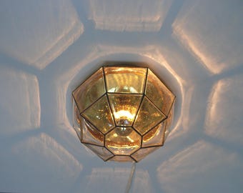 Glashütte Limburg ceiling and wall lamp, lantern, 1970s