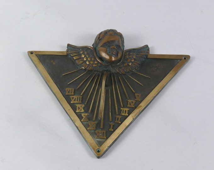 Bronze sundial in triangular shape, vintage