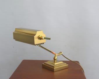 Solid piano lamp in Art Deco style, brass, 1960s