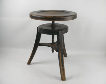 Large swivel stool/workshop stool, early 20th century, vintage loft design