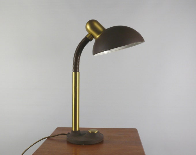 Large gooseneck desk lamp, Hillebrand design classic - 1970s