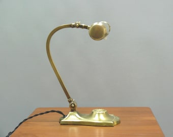 Art Deco piano lamp made of brass with rotary switch socket