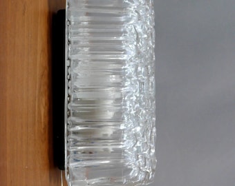 Vintage ice glass wall lamp, Glashütte Limburg, Germany, 1960s