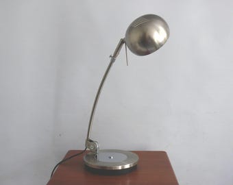 Trio desk lamp, extendable, 1980s, vintage, desk lamp chrome, brushed stainless steel