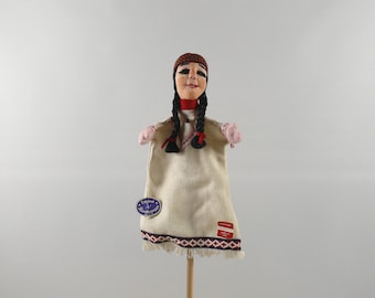Original Dresden artist doll / hand puppet - Indian woman, 1970s