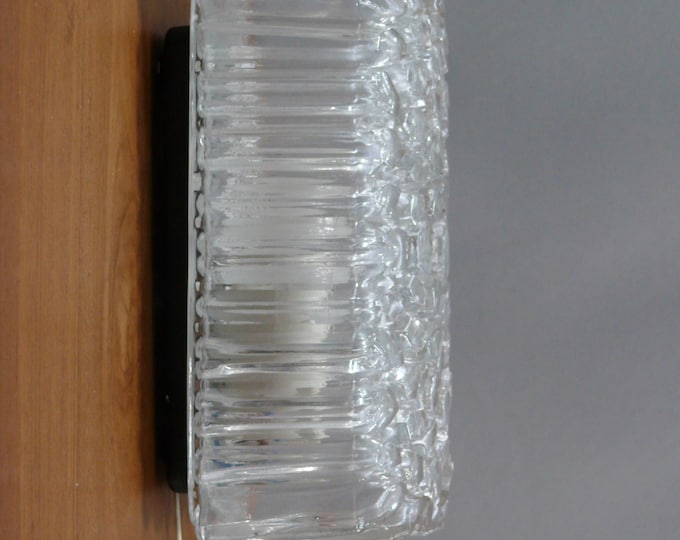 Glashütte Limburg ice glass wall light / mirror light, 1960s - Model 3040.