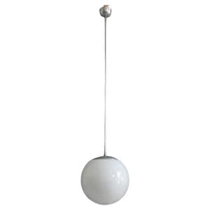 Elegant Art Deco spherical lamp with opal glass lampshade and chrome-plated lamp holder - Bauhaus - 1930 - 1940