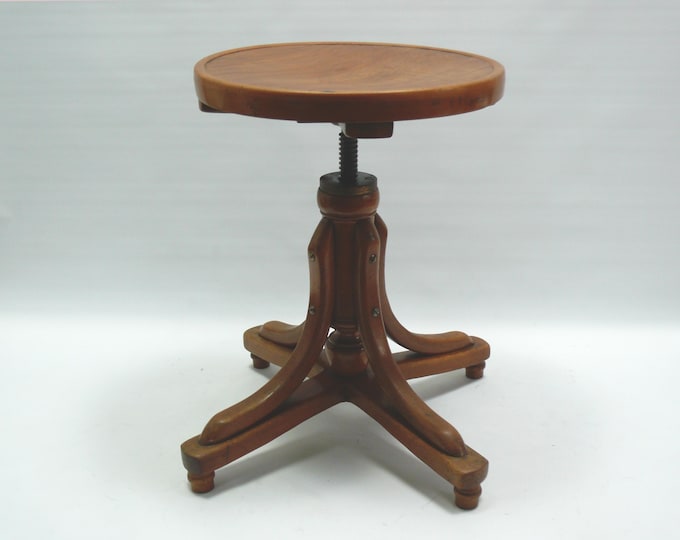Piano stool / swivel stool, J. & J. Kohn company, antique bentwood stool, circa 1900