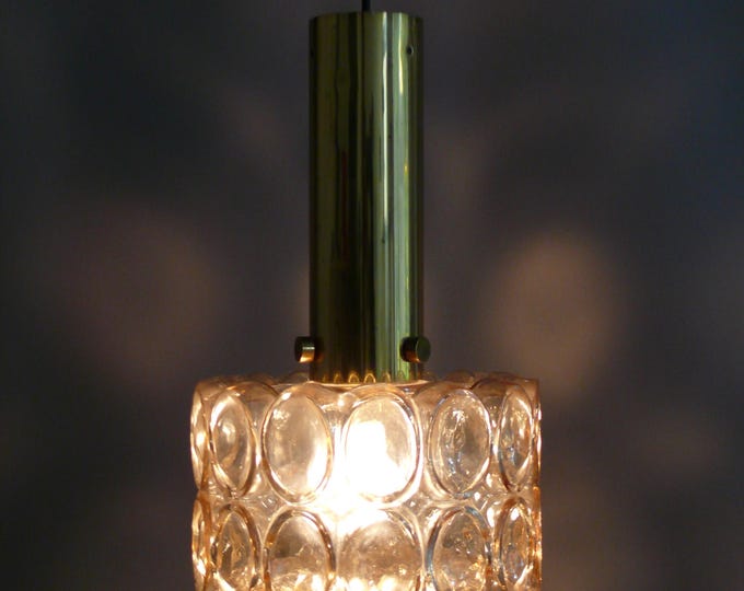 Large glass pendant lamp, Glashütte Limburg - design classic of the 1960s
