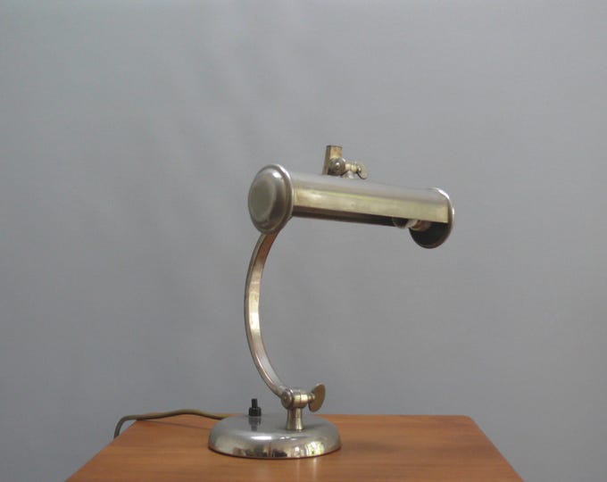 Bankerleuchte / Klavierleuchte Art Déco, verchromt