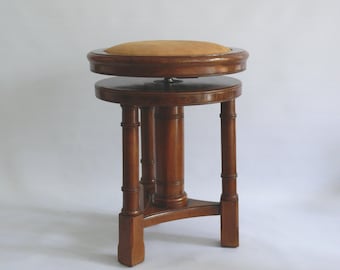 Solid, upholstered piano stool - Germany, first half of the 20th century