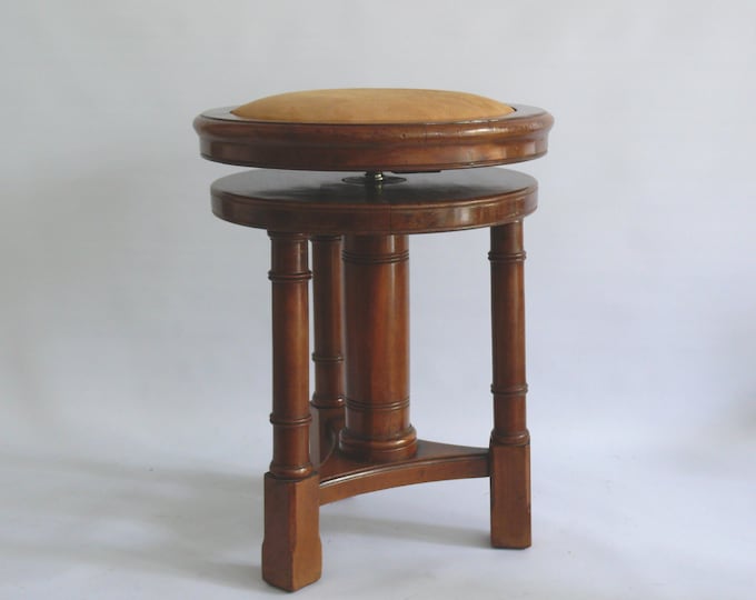 Solid, upholstered piano stool - Germany, first half of the 20th century