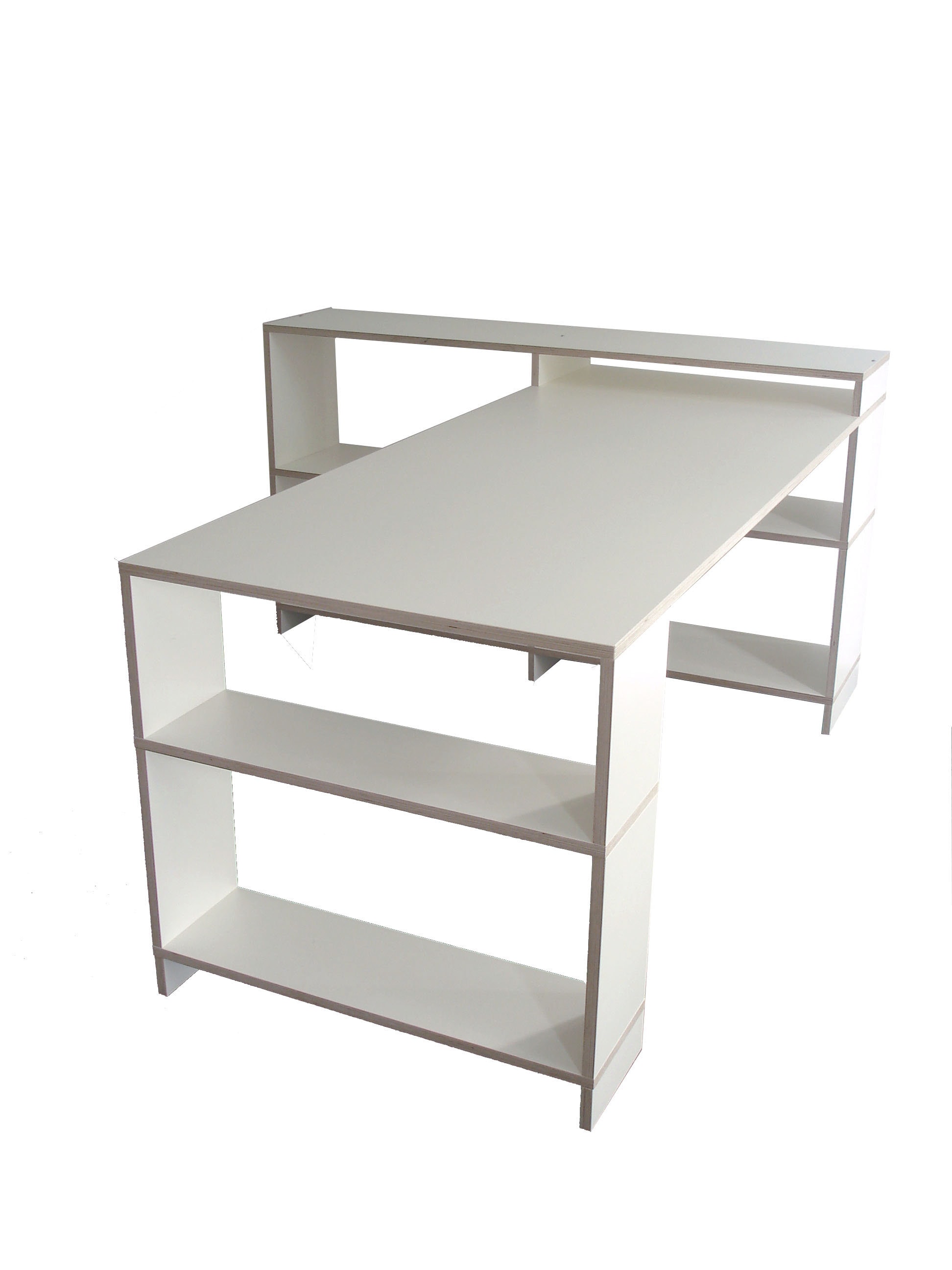 Workstation Desk With Integrated Shelves Etsy