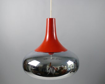 Large chrome pendant lamp, 1970s, space age, vintage