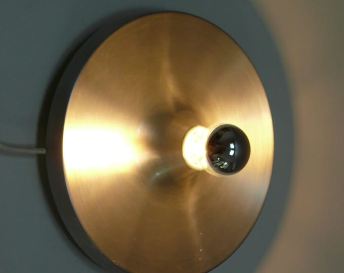 Large wall/ceiling light, aluminum discus lamp, 1960s