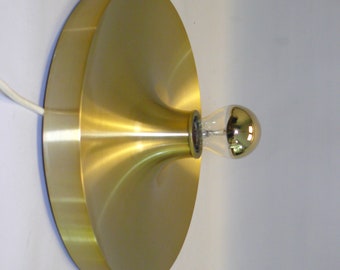 TEKA Diskus ceiling and wall light made of gold brushed aluminum - Space Age rarity from the 1960s - vintage - tulip, Panton era