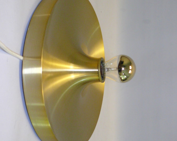 TEKA Diskus ceiling and wall light made of gold brushed aluminum - Space Age rarity from the 1960s - vintage - tulip, Panton era