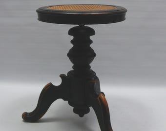 Piano stool, swivel stool with Viennese wickerwork, circa 1900