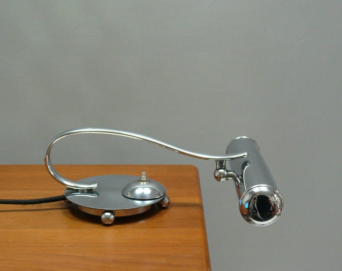 Restored piano lamp Art Déco, chrome-plated