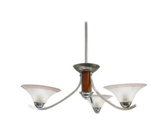 Art Deco chandelier, three-armed, France 1920s - 1940s