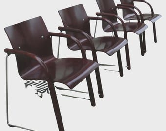 Set of 4 Thonet stacking chairs S 320, 1980s