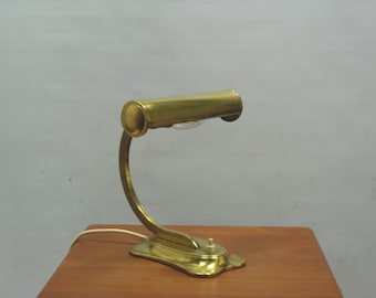 50s vintage table lamp made of brass, bedside lamp, mid-century