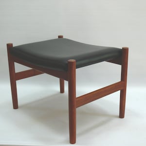 Ottoman - Stool, Teak - Artificial Leather, Spottrup Denmark - 1960s - single or as a pair