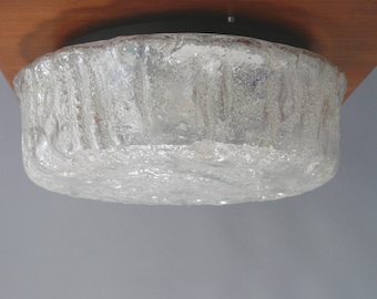 Ceiling light by Glashütte Limburg, Plafoniere, ice glass, bubble glass - 1960s