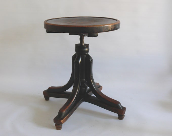 Piano stool / swivel stool, J. & J. Kohn company, antique bentwood stool, circa 1900