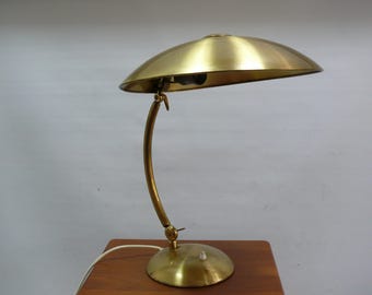 Large brass table lamp, Egon Hillebrand, 1930s, Bauhaus design