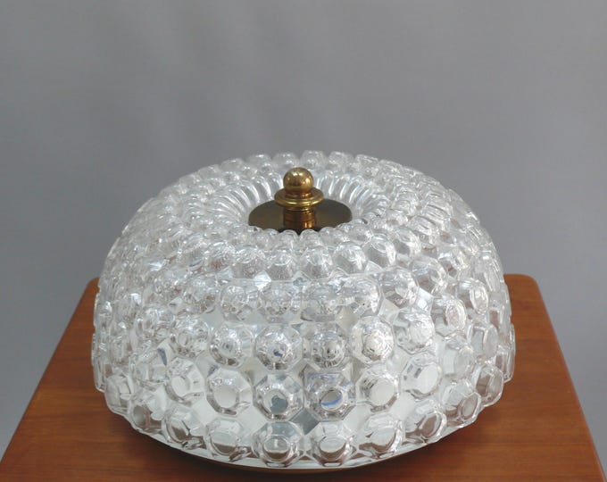 Glashütte Limburg glass ceiling light / wall light, plafoniere, Germany 1970s