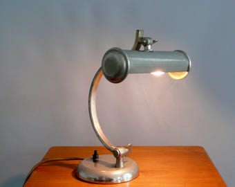 Banker's lamp / piano lamp Art Deco, chrome-plated