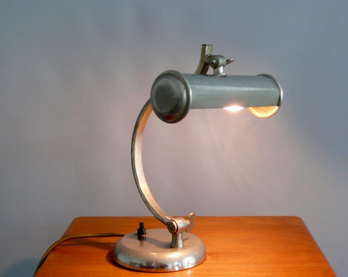 Banker's lamp / piano lamp Art Deco, chrome-plated