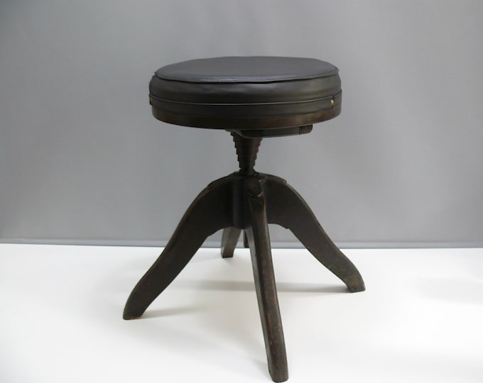 Buffer swivel stool, upholstered & sprung - Bombenstabil, 1st half of the 20th century