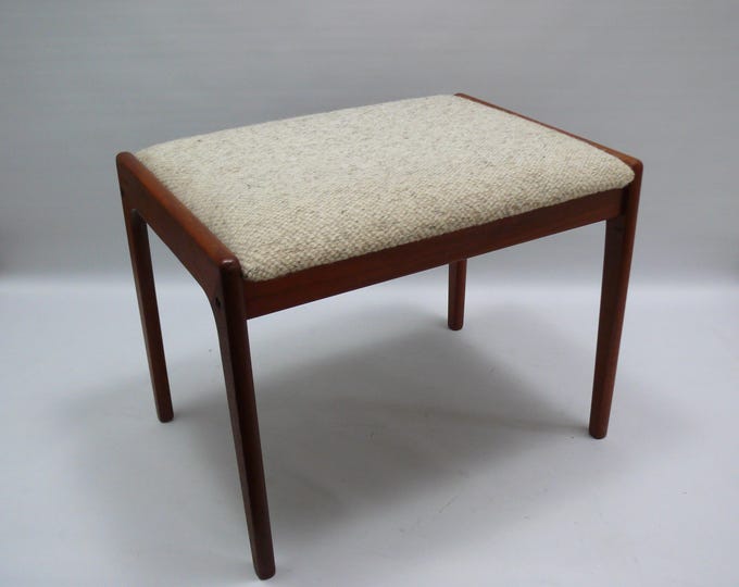 Ottomane - Hocker, Teak - Stoff, KS Møbler Dänemark 1960er