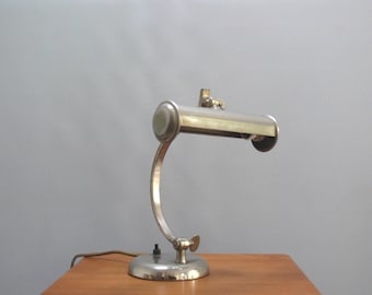 Banker's lamp / piano lamp Art Deco, chrome-plated