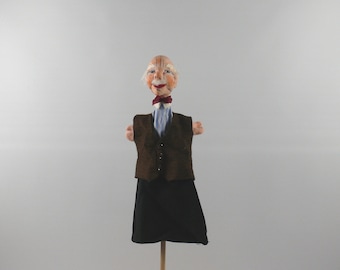 Original Dresden artist doll / hand puppet - grandfather, 1970s