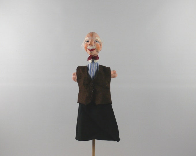 Original Dresden artist puppet / hand puppet - grandfather, 1970s