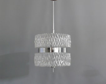 Suspension en verre de cristal, plafonnier des années 1960, vintage