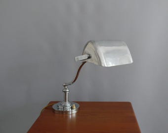 Banker's lamp / piano lamp Art Deco, chrome-plated