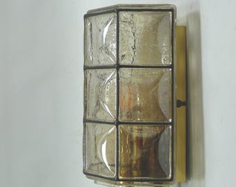 Wall lamp - Glashütte Limburg, iron ring optics - 1970s