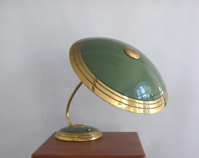 Helo desk lamp with adjustable shade, vintage table lamp XXL, Mid Century - vintage