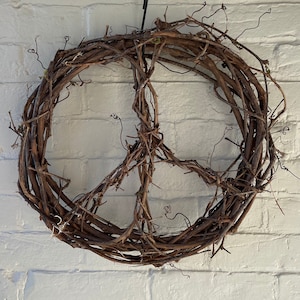 Peace Sign Grapevine Wreath