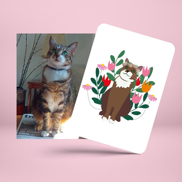 Calendrier perpétuel pour bureau ou déco personnalisé illustrations animal de compagnie | Perpetual calendar illustrations pet animals desk