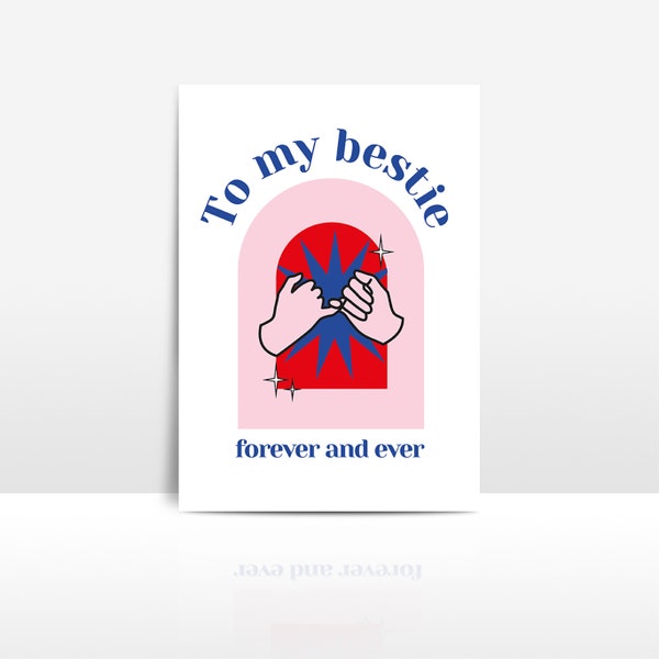 Best friends card illustration - bestie - besty - girls - bff