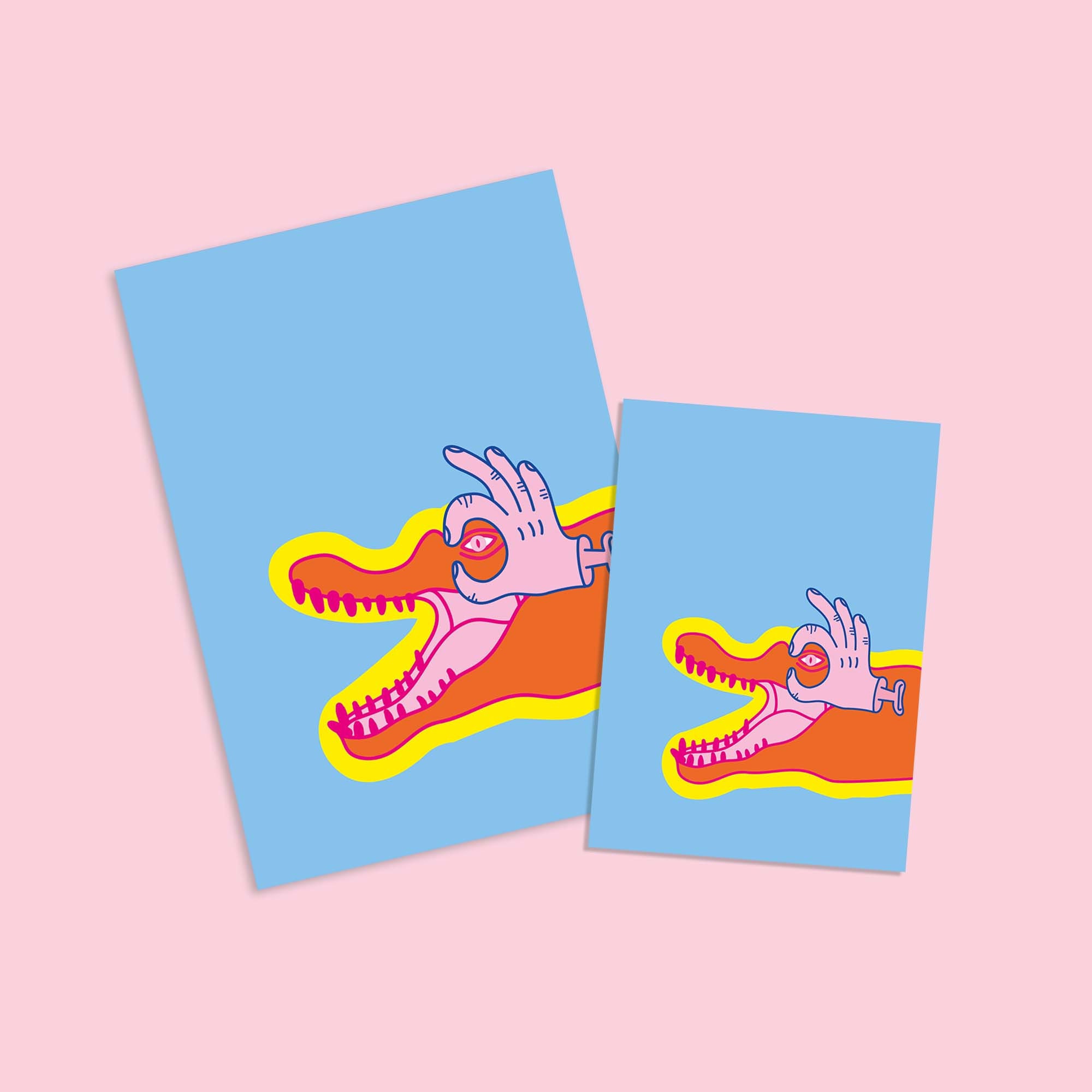 Crocodile Illustration Card Poster